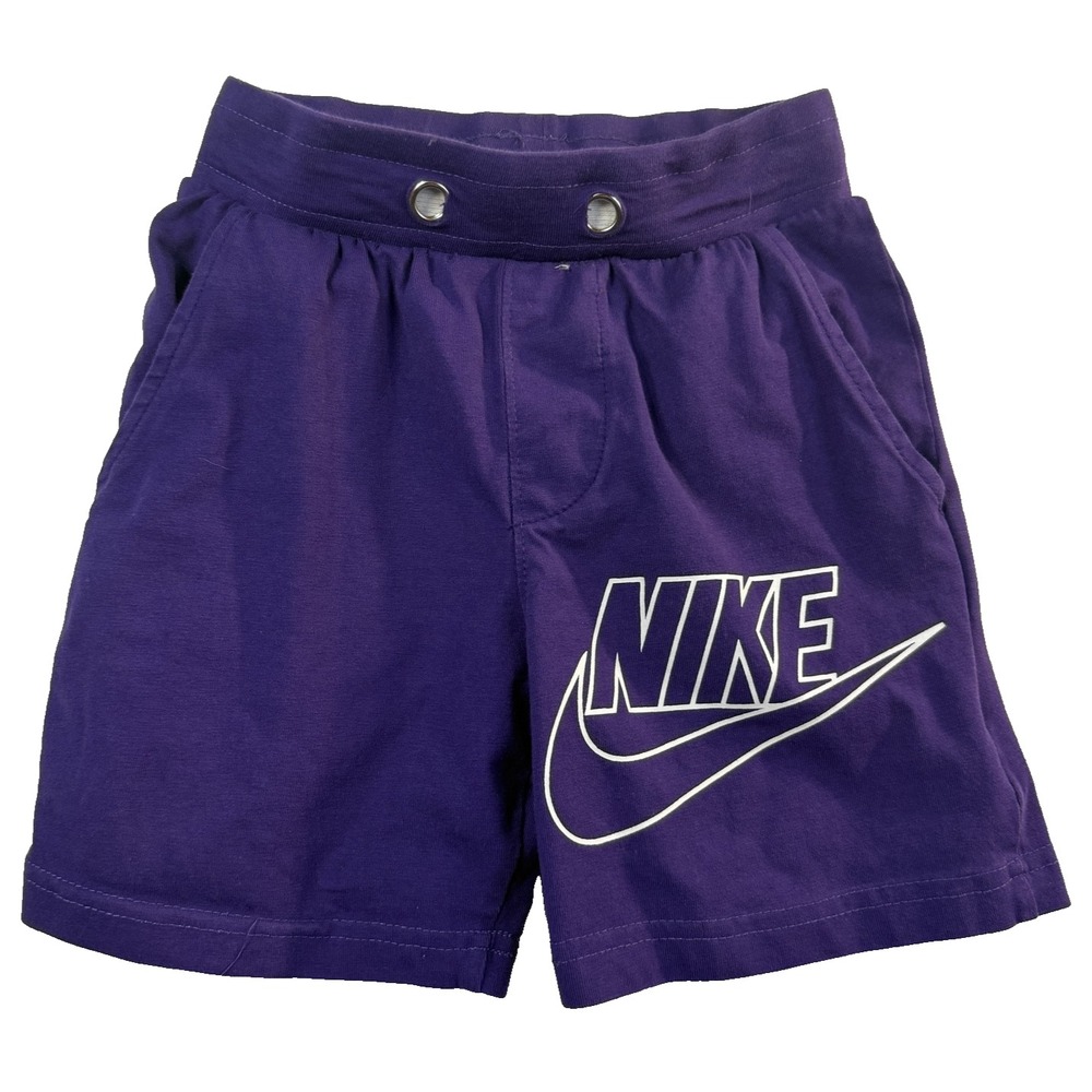 Nike Sweat Shorts Girls 2T Purple Elastic Waist Logo Activewear Sportscore